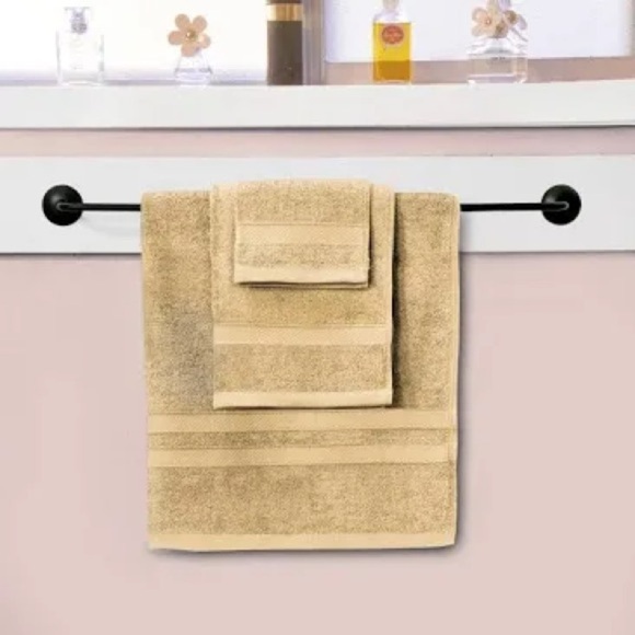 TALVANIA-Luxury Bath Towels 100% Ring Spun Cotton 8pc set Beige. - Picture 3 of 6